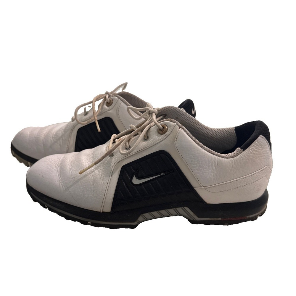Nike Zoom Trophy Mens Size 8.5 Golf Shoes White Black Leather 379228-191